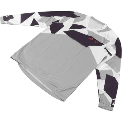 Heren fietsshirt, ademend, sneldrogend, lange mouwen, mountainbikeshirt met zonbescherming, grijs, maat L