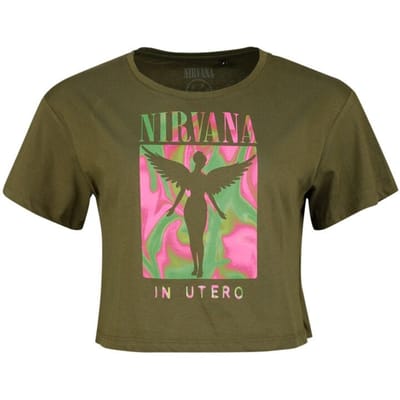 Nirvana T-shirt - In utero - XS tot XL - voor Vrouwen - olijf