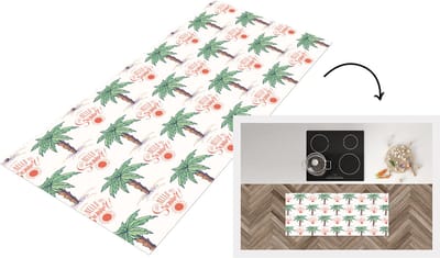 Keukenloper - Loper keuken - Palmboom - Zomer - Patronen - 120x50 cm - Keukenloper vinyl