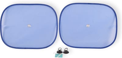 Universele Autozonneschermen Set - Blauw - Polyester & Kunststof - 44x36cm - 1 Set (2 Zonneschermen) - Met Zuignap - Auto & Motor Zonwering