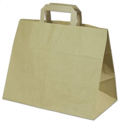 Papieren snacktassen - bruin - afmeting breed 32cm x hoog 25cm, inslag 2x8.5cm - Verpakking met 250 stuks - 70 grams