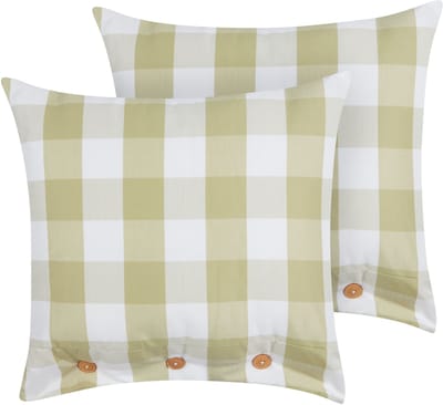 TAMNINE - Sierkussen set van 2 - Lichtgroen - 45 x 45 cm - Polyester
