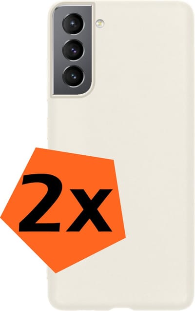 Hoes - 2 Stuks - Geschikt voor Samsung Galaxy S22 - Sterk & Shockproof - Case Siliconen - Back Cover - Telefoon Hoes - Wit