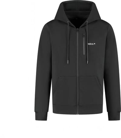 Wahrm Verwarmde Hoodie met Rits Dames en Heren – Infrarood Verwarmde Kleding – 3 Warmtestanden – Incl. 10.000 mAh Powerbank – Oplaadbaar en Wasbaar – Zwart