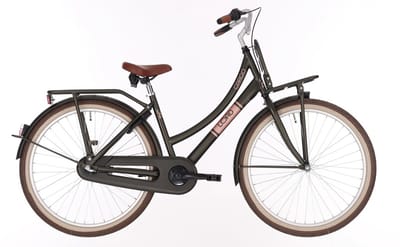 Kinderfiets Meisje 26 inch BFN Cargo Load – Mat Groen – 3 Versnellingen – Terugtraprem – Met Verlichting en Slot