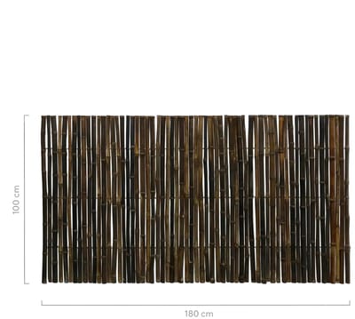 Masters of Bamboo® Bamboemat Large - 180 x 100 cm - Zwart - Bamboe schutting op rol - Balkonscherm