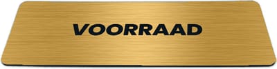 Deurbordje Goud-look met tekst voorraad - Formaat 150 x 50 mm x 1,6 mm - Zelfklevend | Luxe uitstraling | Geborstelde Gouden toplaag | Gratis Verzending | Decoporta