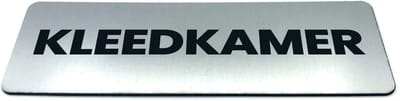 Deurbordje met Tekst kleedkamer - Formaat 150 mm x 50 mm x 1,6 mm - Incl. plakstrip | Geborstelde RVS-look toplaag | Gratis Verzending | Decoporta
