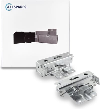 AllSpares Scharnierenset (2 St.) voor inbouw koelkasten en vrieskasten geschikt voor Bosch Siemens Constructa Neff en Balay 481147 / 00481147