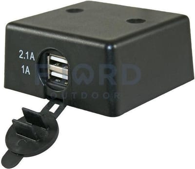 Dubbele USB stekkerdoos 2.1A /1.0A opbouw