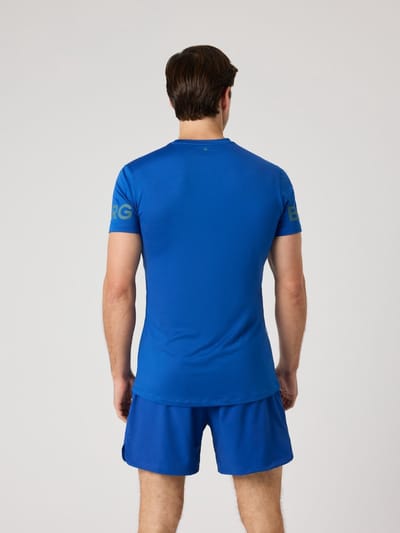 Björn Borg Sportshirt Heren Korte Mouw - Monaco Blauw - Gerecycled Polyester - Maat S