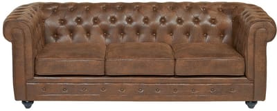 Vente-unique Driezitsbank CHESTERFIELD van microvezel met vintage look