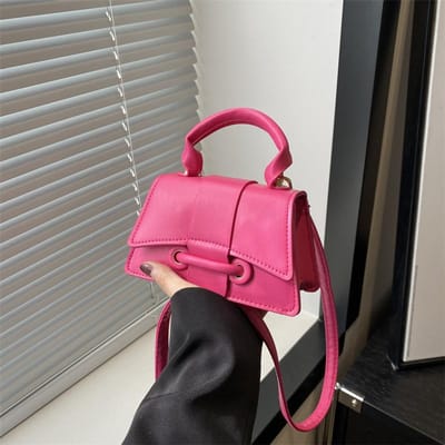 Eenvoudige Textuur Modieuze en Modieuze Tote Bag Frisse en Modieuze Casual Tas Eén-schouder Crossbody Kleine Vierkante Tas pink