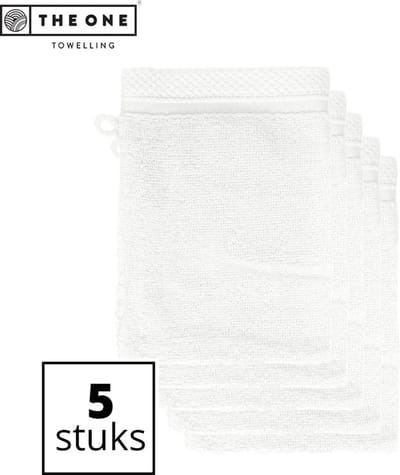 The One Towelling Bamboe Washandjes - 16 x 21 cm - 5 Stuks - Voordeelverpakking - Bamboe/Katoen - 600 gr/m² Stofdikte - Hypoallergeen - Wit