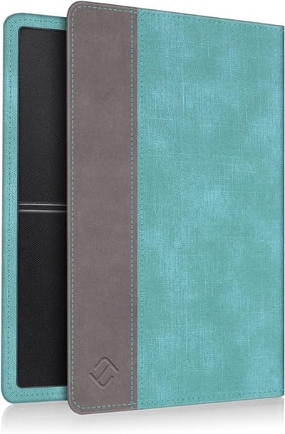 Kaarthouder - Creditcard etui - Documenten opbergen - Ultradun en lichtgewicht - 12.5x9x0.5 cm - Turquoise/Bruin