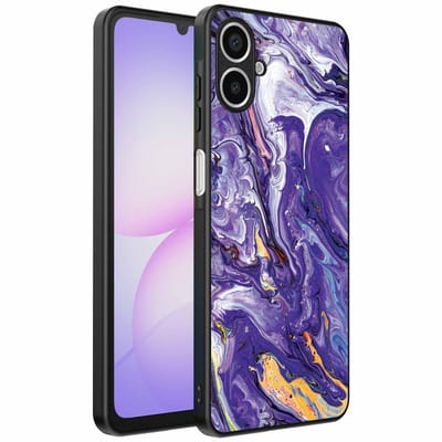 Geschikt voor Samsung Galaxy A07 Telefoonhoesje met Paars Goud Marmer Opdruk - TPU Backcover Case Purple Gold Marble Design - Paars Goud - Smartphonica geschikt voor Samsung Galaxy A07