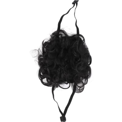 Perruque pour animal de compagnie Bande élastique réglable Lavable Perruque Cosplay pour chien pour petits, moyens et grands chiens, chats Noir black