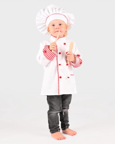 Den Goda Fen Verkleedkledij Kokshemd met muts - 110-116cm - 4-6 jaar