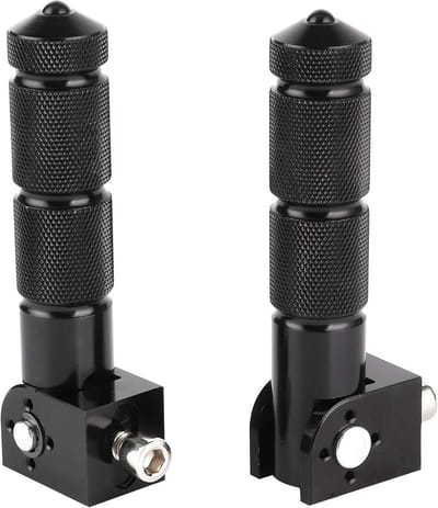 Motorfiets Voetsteunen - Aluminium Pedalen - Veilige Grip - Opvouwbaar Ontwerp - 8 mm Universeel - Zwart