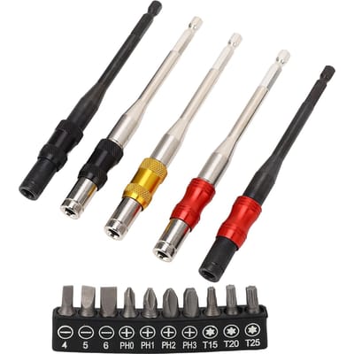 Kantelbare Bithouder Magnetisch 1/4 Inch Zeskantschacht Boorbitverlengstuk Snelontgrendeling Zelfvergrendelend