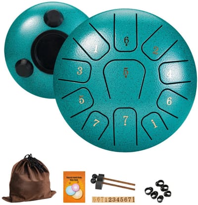 Livano Handpan - Tongue Drum - Steel - Regen - Klankschaal - Groen