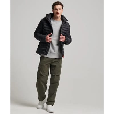 Superdry Hooded Fuji Sport Padded Jkt Heren Jas - Black - Maat S
