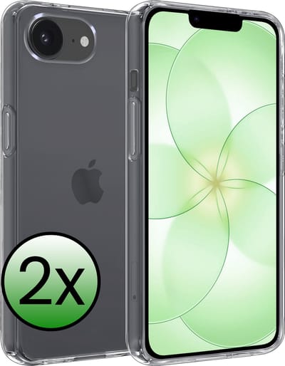 Hoesje 2 Stuks - Geschikt voor Apple iPhone 17e - Sterk & Shockproof - Case Siliconen - Back Cover - Telefoon Hoes - Transparant
