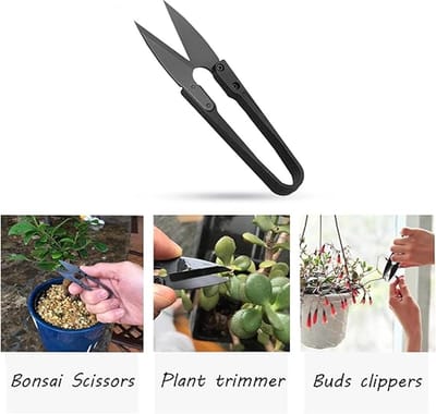 Famanu Koolstofstalen mini-bonsaischaar, 12 stuks, klassieke stijl, voor het trimmen van plantenbladeren, kleine snoeischaar, bonsaisnoeischaar, bladertrimmer, snoeischaar