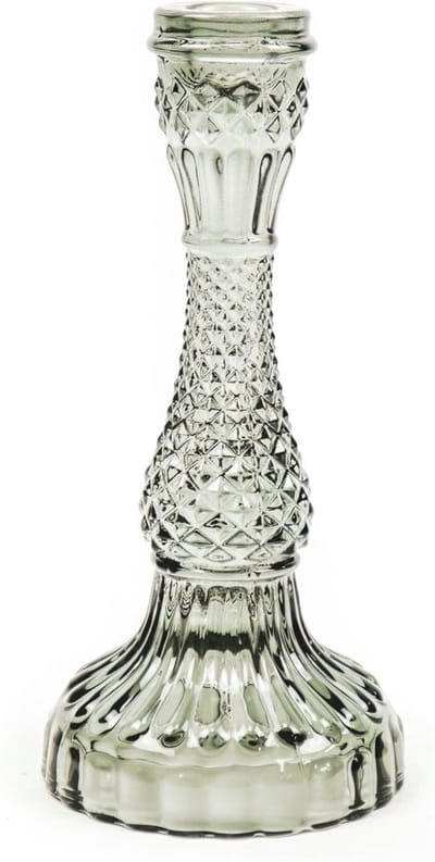Housevitamin - Glazen kandelaar - Smokey - Glas - 10x21cm