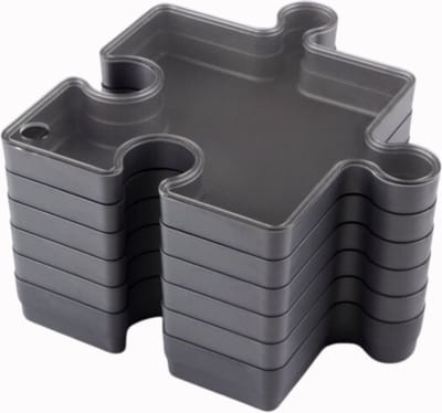 Puzzel Sorteerbakjes – Inclusief Deksel - 6-delig – tot 1500 stukjes – Grijs – Puzzel Accessoires – Stapelbaar – Puzzel Bakjes – Puzzel