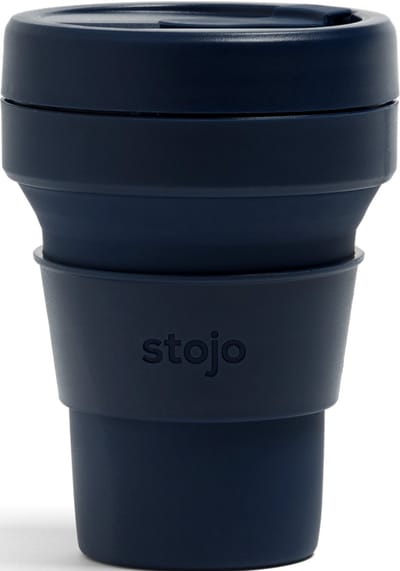 STOJO - Opvouwbare beker - To Go - Denim - Donker Blauw - 355ml - Herbruikbaar