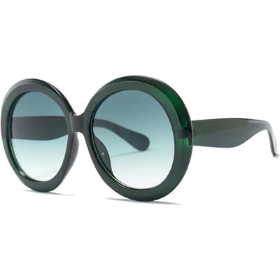 Vintage Grote Ronde Zonnebril Dames Bruin Verloop Oversized Zonneklepbril Vrouwelijke Mode Luxe Designer Spiegel Heldere Tinten