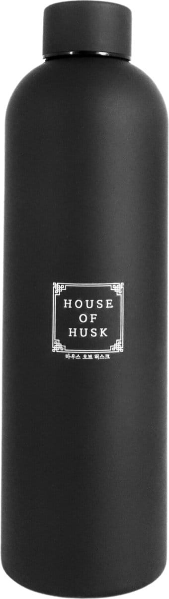 House of Husk Thermosfles Drinkfles - 750ml - Waterfles - Roestvrij Staal - Thermosbeker - Dubbele Isolatie - Draaidop - Mat Zwart