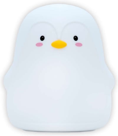Intirilife nachtlampje voor kinderen met 7 kleuren - Witte pinguïn - 11,5 x 11 x 13 cm - Schattige nachtlamp decoratie gemaakt van siliconen Oplaadbaar met kabel Nachtlampje cadeau