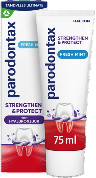 Parodontax Tandpasta Strenghten & Protect Fresh Mint - 6 x 75 ml - Voordeelverpakking