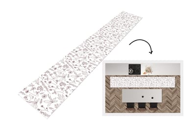 Keukenloper - Loper keuken - Planten - Patroon - Bloemen - 300x50 cm - Keukenloper vinyl