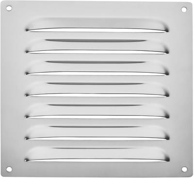 SOTECH ventilatierooster 165 x 165 mm echt geborsteld roestvrij staal afvoerrooster, ventilatierooster om vast te schroeven