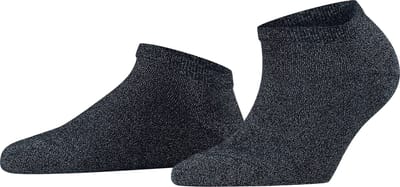 FALKE Shiny kort eenkleurig lyocell sneakersokken enkelsokken dames blauw - maat 35-38