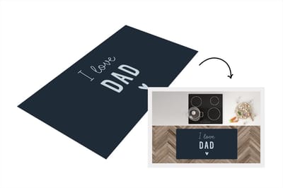 Keukenloper - Loper keuken - Vaderdag - Cadeautje - Papa - I love dad - Spreuken - Quote - 120x60 cm - Keukenloper vinyl