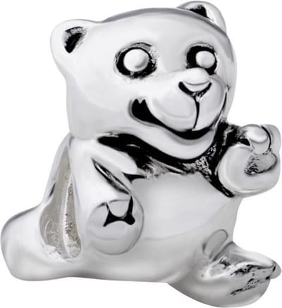 Quiges - 925 - Zilveren - Bedels -Sterling zilver - Beads - Beertje Kraal Charm - Geschikt – voor - alle bekende merken - Armband Z243