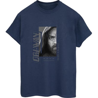 Star Wars Dames/Dames Obi-Wan Kenobi Jedi SciFi Collage Katoenen Vriendje T-shirt (Marineblauw)