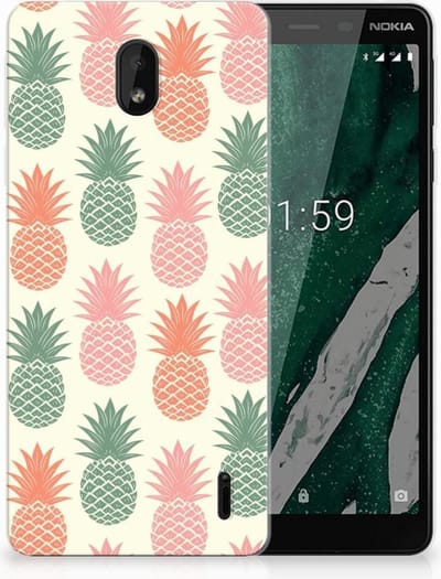 Nokia 1 Plus Siliconen Case Ananas