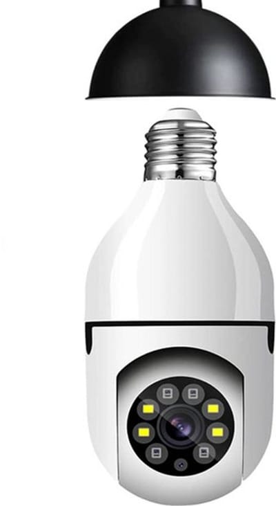 Megatopper -  E27 Lamp Camera - Wifi 5G - 1080P Draadloze PTZ Beveiligingscamera met E27 Lamp  - 360 graden Panoramisch - Motion Auto Tracking - Nachtzicht - Tweeweg Audio