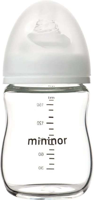 Mininor - glazen zuigfles - glazen babyfles - duurzame babyfles - 160ml