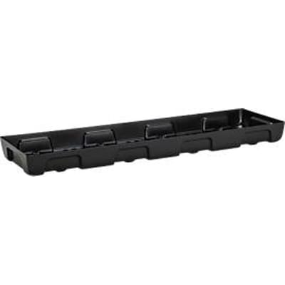 Lekbak voor kleine bakken CEMO 13/4, inhoud 28 l, voor rekafmetingen 1300 x 400 mm, zonder rooster, met goedkeuring, stapelbaar, polyetheen, zwart