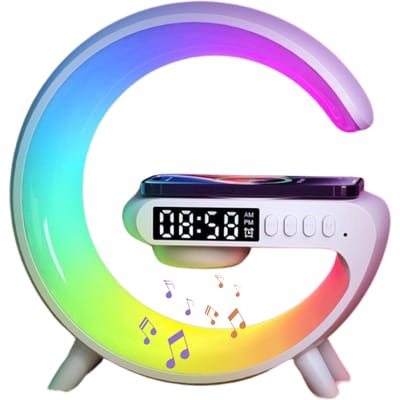 Bluetooth-luidspreker met lamp RGB-licht met ingebouwd draadloos snel opladen en wekker