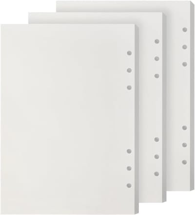 A5 Navullingen voor Ringbanden - 3 Packs Lege Papieren van 135 Vellen voor Notitieboek, Dagboek en Schetsen