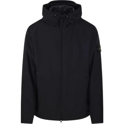 Stone Island Lente/Zomer 26 Effen Kleur Lange Mouwen Met Capuchon Volledige Rits Jas Mannen jassen L1S154100108S0A27-V0029 M black