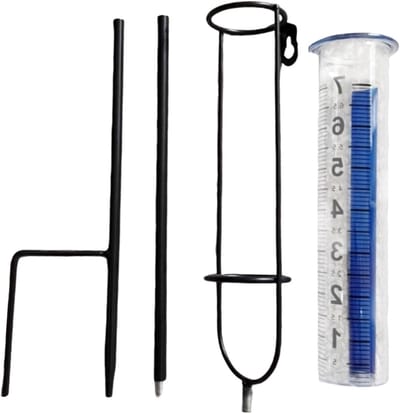 Regenmeter Set - Tuinwatermeter Ondersteuning - Buiten Meten - Verstelbare Hoogte - Tot 75 cm - Transparant