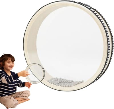 Oceaan Trommel - Zeegeluid Trommel - Meditatie Ontspanning - Dubbelzijdig Geluid - 6-12 inch - Houtkleur
